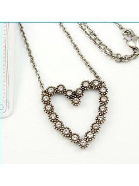 Brighton Twinkle Floating Heart Pendant Silver Crystal Necklace.